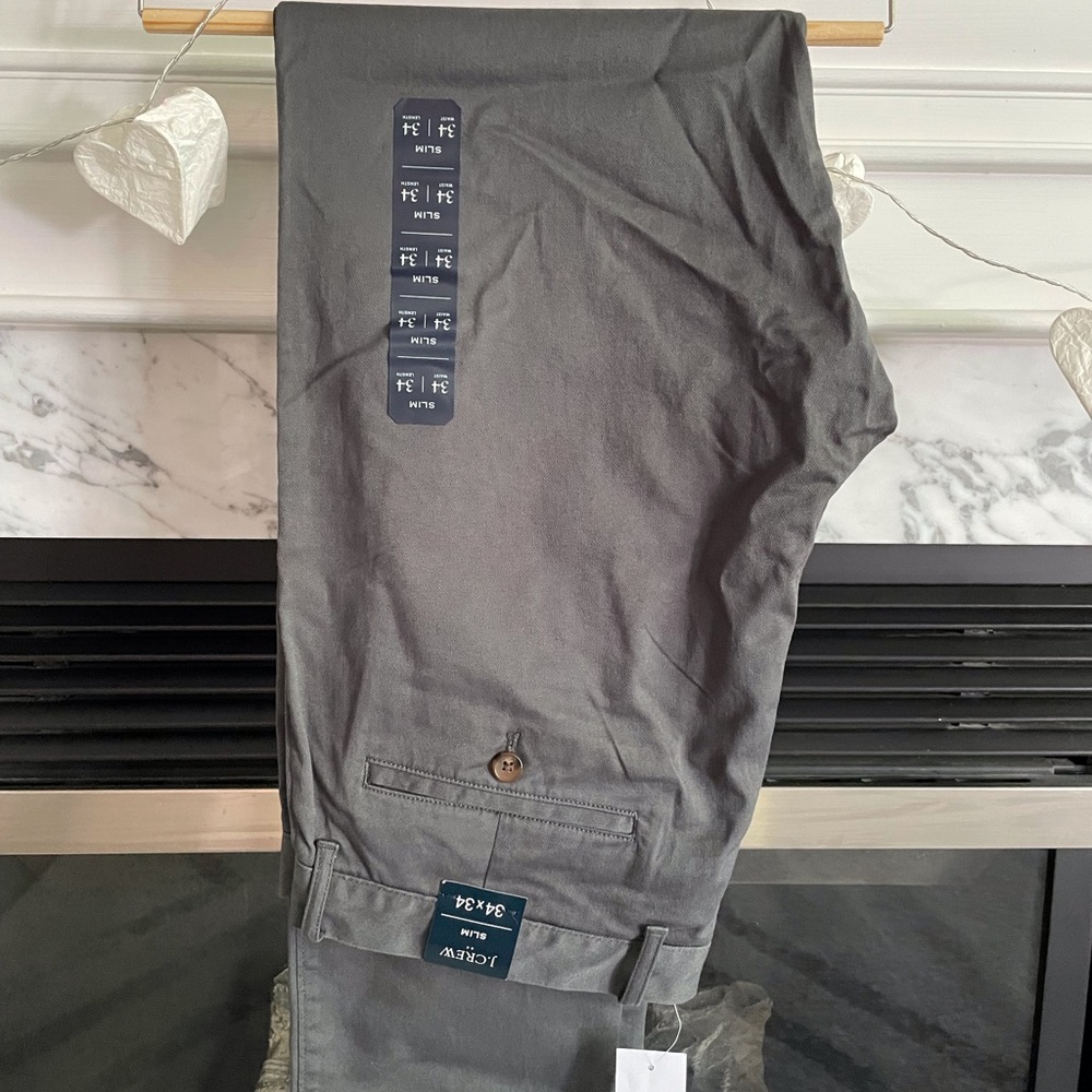 J Crew Slim fit flew khaki pants, size 34x34,Grey.